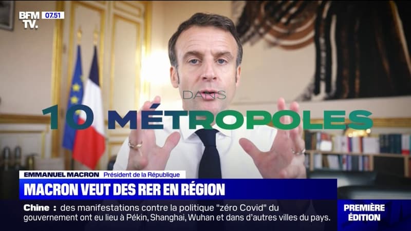 ÉDITO - RER en région: "Emmanuel Macron, en bon écolo, fait déjà du recyclage puisqu'un certain nombre de projets étaient déjà mis à l'étude"