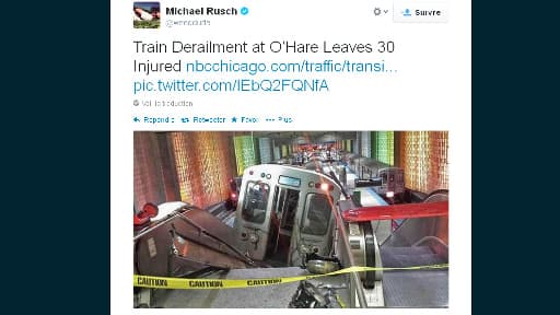 A Chicago, un métro a déraillé, heurté le quai de la station avant de finir sa course dans un escalator