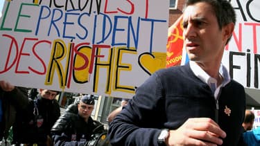 François Ruffin lors d'une manifestation le 3 octobre à Amiens