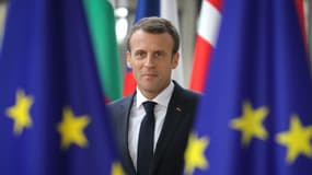 Emmanuel Macron lors du sommet européen sur la crise migratoire à Bruxelles le 28 juin 2018