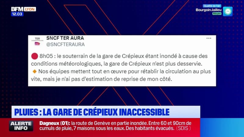 Intempéries: l'Ain et le Rhône boivent la tasse, de fortes pluies relevées (1/1)