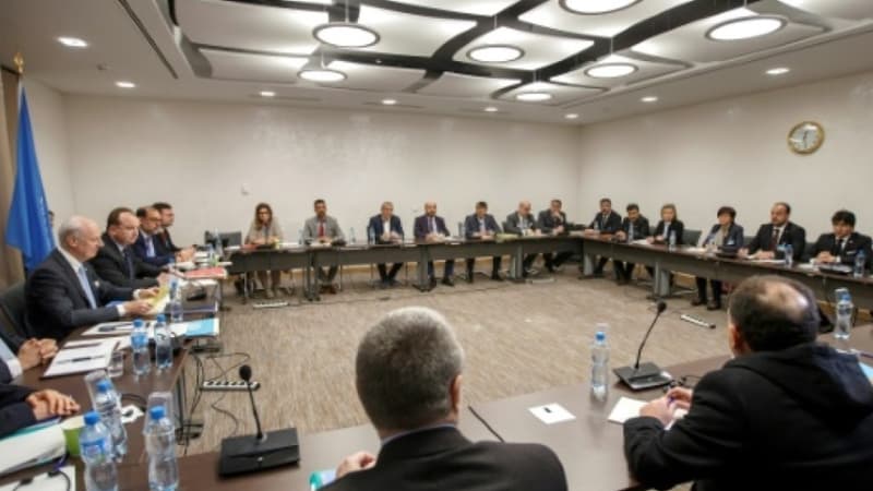 Des discussions entre les représentants de chaque partie et les émissaires de l'ONU, à Genève le 3 mars 2017 n'avaient pas permis d'avancée majeure 