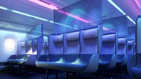 PriestmanGoode, un studio de design britannique, a imaginé des cabines d'avion adaptées aux risques sanitaires, aussi bien en classe économique qu'en classe affaires