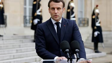Le président français Emmanuel Macron à l'Elysée, le 4 février 2021 à Paris