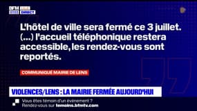 Violences urbaines: la mairie de Lens fermée ce lundi après des dégradations