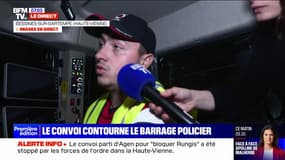 Les agriculteurs bloqués par les forces de l'ordre sur l'A20 ont contourné le barrage policier pour emprunter une autre route