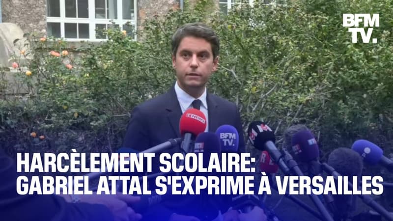 Harcèlement scolaire: Gabriel Attal s'exprime au rectorat de Versailles