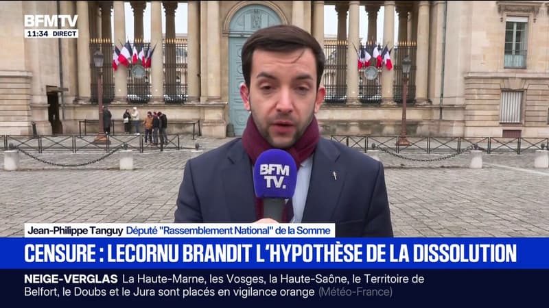 Menace de dissolution: "Pourquoi continuer avec un tel gouvernement. Ils sont incapables de régler le moindre problème", lance Jean-Philippe Tanguy, député RN de la Somme