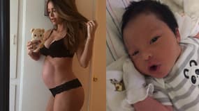 Sarah Stage à 9 mois de grossesse / Son bébé James Hunter en bonne santé