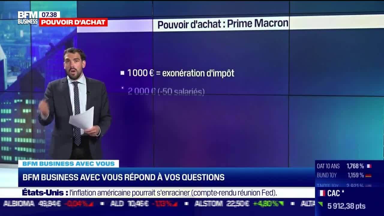 BFM Business avec vous La prime Macron estelle imposable ? 07/07