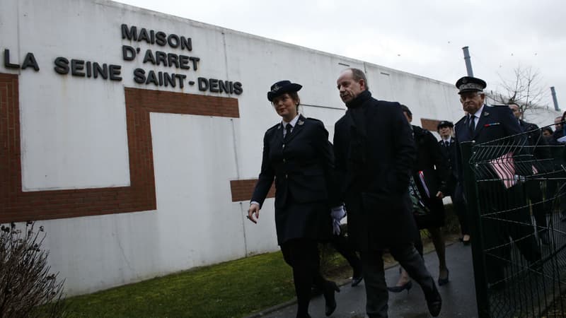 Le nouveau ministre de la Justice, Jean-Jacques Urvoas, à la maison d'arrêt de Villepinte, jeudi 4 février