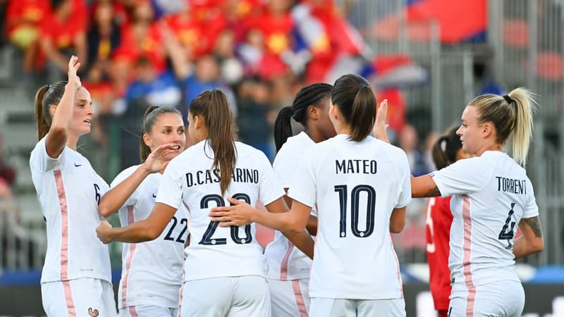 L'équipe de France féminine lors de son dernier match de préparation à l'Euro, le 1er juillet 2022