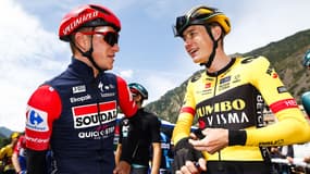 Remco Evenepoel et Jonas Vingegaard, sur le Tour d'Espagne le 29 août 2023