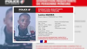 L'avis de disparition de Lamine Adjobia publié par la police nationale des Yvelines dimanche 19 mai.