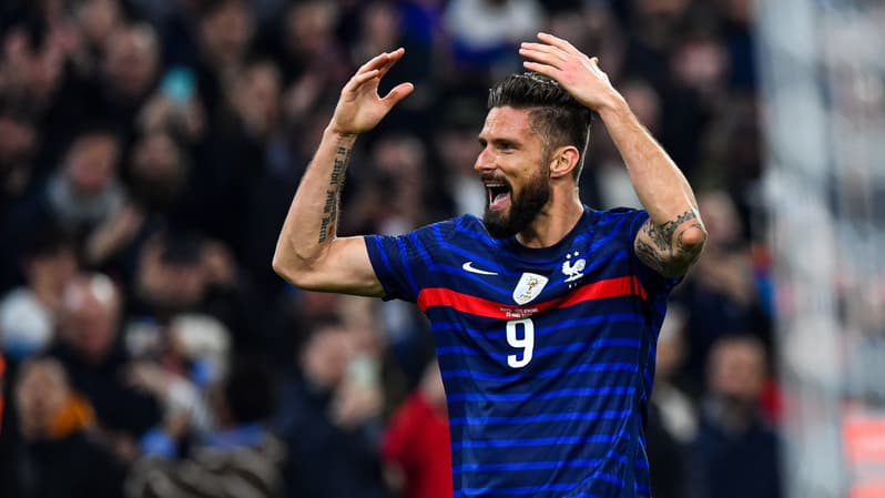 Olivier Giroud lors de France-Côte d'Ivoire, le 25 mars 2022.