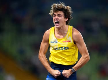 Le perchiste suédois Armand Duplantis aux championnats d'Europe, à Munich le 20 août 2022