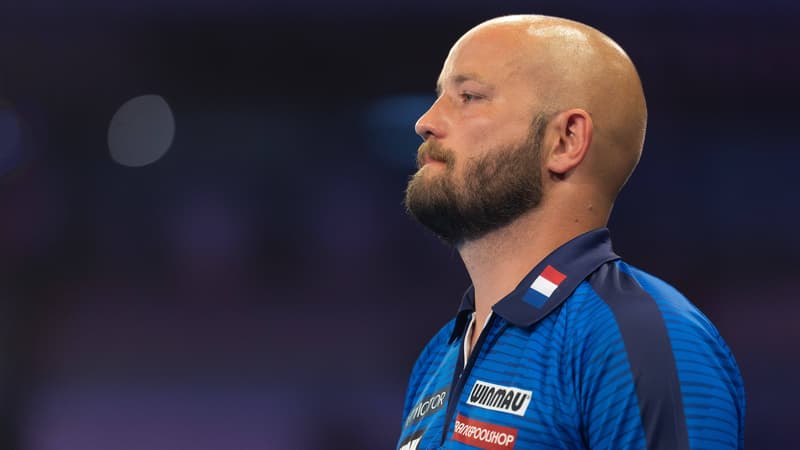 Thibault Tricole lors de la Coupe du monde de fléchettes, 13 juin 2025