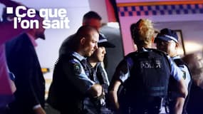 La police a mis en place un cordon de sécurité sur les lieux d'une fusillade de masse à Bondi Beach, le 14 décembre 2025, à Sydney, en Australie. 