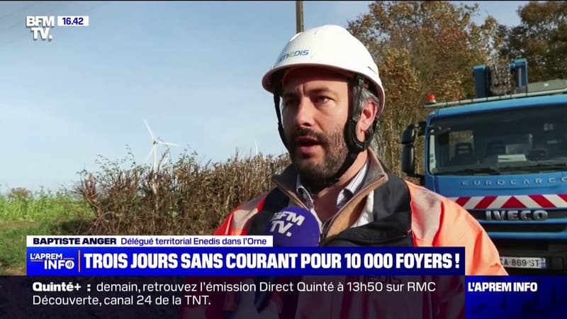 Sur un chantier d'Enedis, pour rétablir le courant dans 3.000 foyers de l'Orne