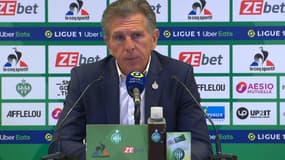 Claude Puel en conférence de presse avec Saint-Etienne