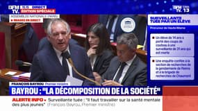 Surveillante tuée: François Bayrou dénonce la "décomposition de la société dans laquelle nous vivons"