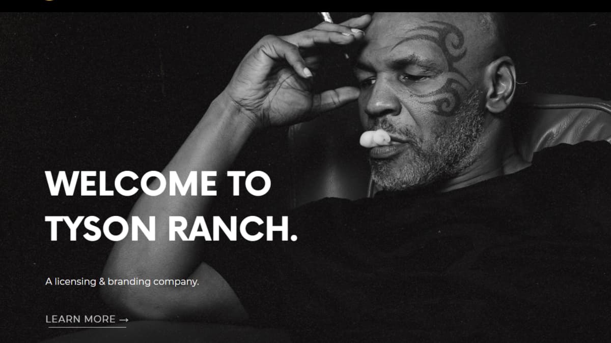 La page d'ouverture du site internet de la marque Tyson Ranch