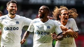 Sead Kolasinac, Nuno Tavares et Mattéo Guendouzi avec l'OM
