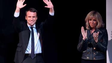 Emmanuel et Brigitte Macron, le 8 mars 2017.