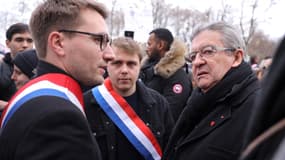 Antoine Léaument, Louis Boyard et Jean-Luc Mélenchon