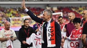 Dmitry Rybolovlev, propriétaire de l'AS Monaco, lors des célébrations en mai 2022
