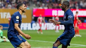 Achraf Hakimi et Ousmane Dembélé lors de PSG-Bayern, le 5 juillet 2025.