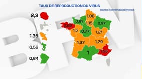 Le taux de reproduction du coronavirus en France au 14 juillet 2020.