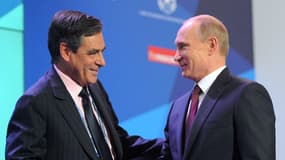 François Fillon et Vladimie Poutine lors de leur rencontre, le 19 septembre.