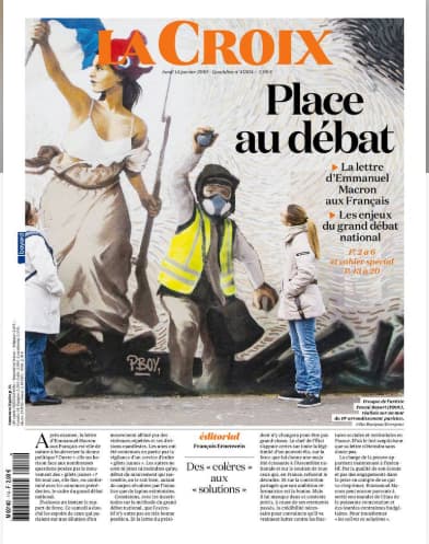 La Une de La Croix ce lundi 14 janvier 2019 La Une de La Croix ce lundi 14 janvier 2019