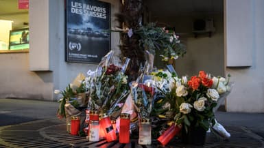 Un mémorial près de l'immeuble où vivait la famille à Montreux, le 27 mars. 