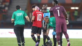 Mohamed Salah est sorti blessé lors du match de CAN entre l'Egypte et le Ghana, 18 janvier 2024