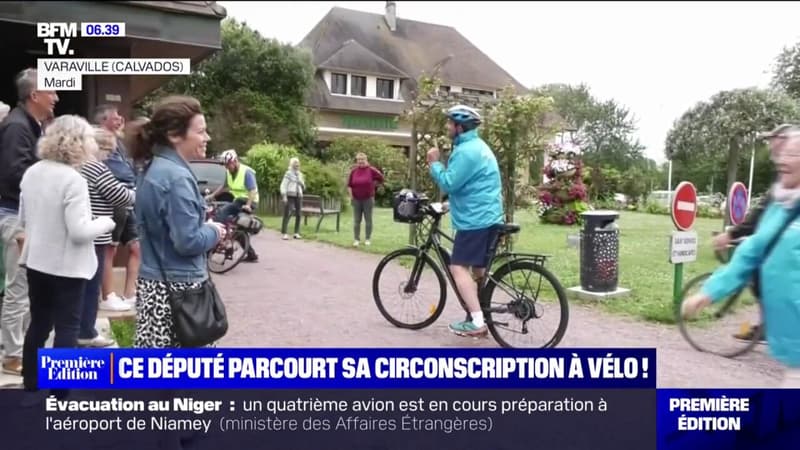Ce député MoDem du Calvados parcourt sa circonscription à vélo pendant ses vacances