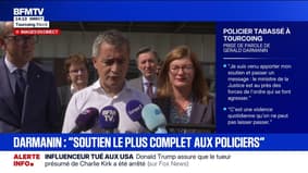 Policier passé à tabac à Tourcoing: "Le ministre de la Justice est au près des forces de l'ordre qui se font agresser", annonce Gérald Darmanin, ministre de la Justice 