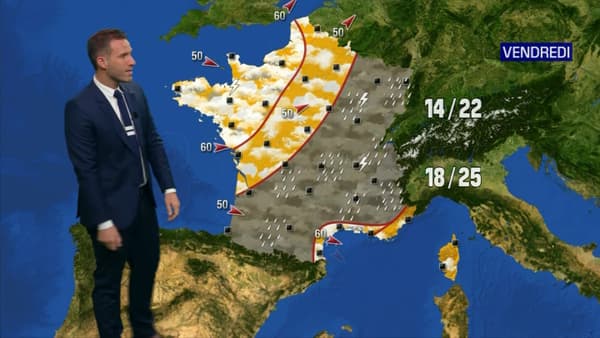Carte de France des prévisions météo pour vendredi. Carte de France des prévisions météo pour vendredi.