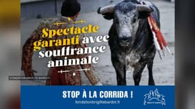 Une nouvelle campagne de la Fondation Brigitte Bardot contre la corrida, datée de juillet 2021.