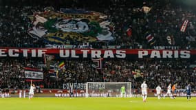 Le tifo du CUP lors de PSG-OM, le 16 octobre 2022