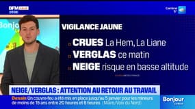 Nord-Pas-de-Calais: des vigilances jaunes à la neige, au verglas et aux crues ce jeudi