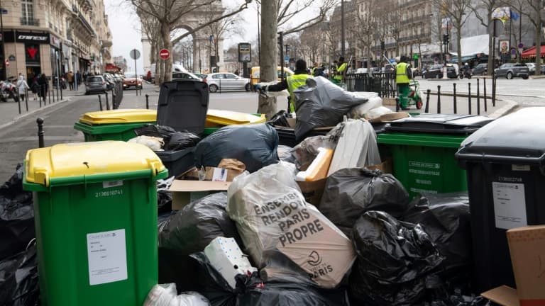 Grève des éboueurs à Paris le 13 mars 2023 contre la réforme des retraites
