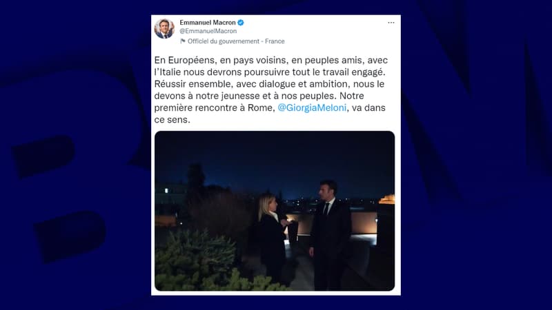 Italie: Emmanuel Macron promet de travailler avec Giorgia Meloni avec 