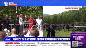 "Ce 8 juin s'est produit un événement qui marquera à jamais la vie de notre ville": le maire d'Annecy s'exprime lors du rassemblement de soutien aux victimes de l'attaque au couteau 