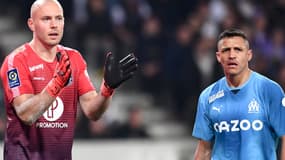 Maxime Dupé et Alexis Sanchez lors de Toulouse-OM, le 19 février 2023