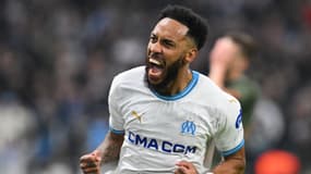 Pierre-Emerick Aubameyang lors du barrage retour de Ligue Europa entre l'OM et le Shakhtar Donetsk, le 22/02/2024