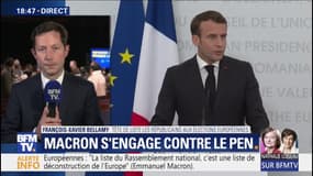 François-Xavier Bellamy (LR) estime qu'un duel entre le RN et LaREM serait "dangereux pour l'Union européenne"