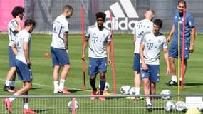 Les joueurs du Bayern Munich à l'entraînement le 16 avril 2020