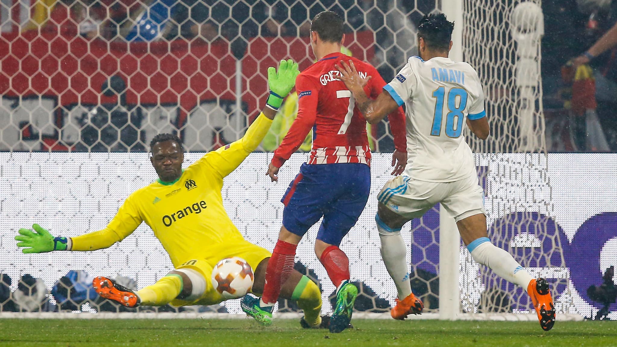 Steve Mandanda et l’OM face à l’Atlético en finale de la Ligue Europa, le 16 mai 2018 Steve Mandanda et l’OM face à l’Atlético en finale de la Ligue Europa, le 16 mai 2018